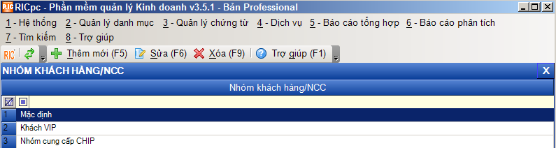 Nhóm khách hàng/NCC