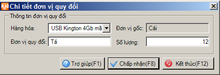 chi tiết đơn vị quy đổi