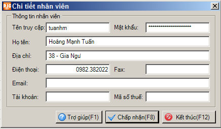 chi tiết nhân viên