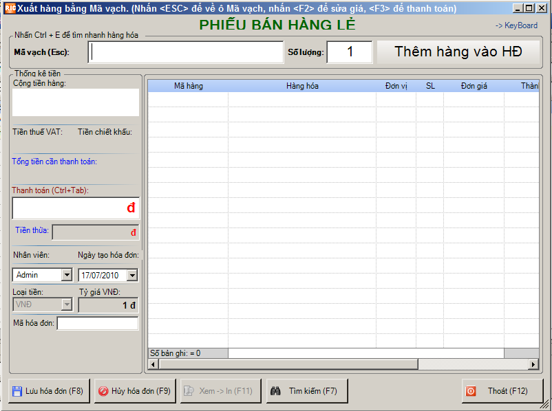 form xuất bán thiết bị - hàng hóa bằng mã vạch