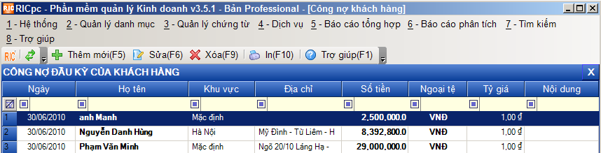 danh s&aacute;ch c&ocirc;ng nợ của kh&aacute;ch h&agrave;ng