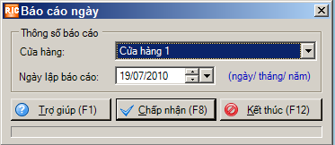 chọn ngày để xem báo cáo