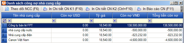 danh s&aacute;ch c&ocirc;ng nợ nh&agrave; cung cấp