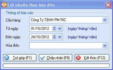 lơi nhuận theo hóa đơn