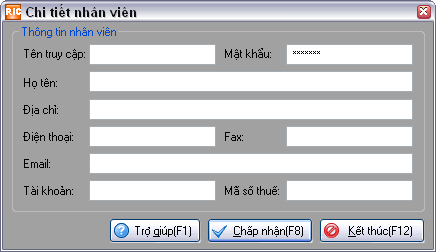 Quản lý danh mục nhân viên quản lý